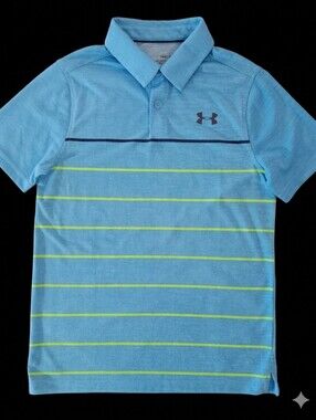 Under Armour Blue Striped Polo